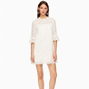 Kate Spade white crochet lace dress with under slip.